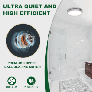 80/100 CFM Round Bathroom Ceiling Exhaust Fan with LED, Night Light & Humidity Sensor