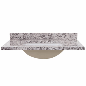 31 in. x 22 in. Cultured Marble Vanity Top with Rectangular Sink in Bianco Antico