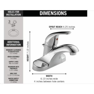Glacier Bay Aragon 4 in. Centerset Single-Handle Bathroom Faucet in Polished Chrome
