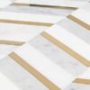 Dreamcicle Chevron Marble & Gold Metal Mosaic Tile (78.32 sq.ft)