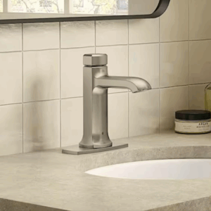 Battery-Powered Touchless Single-Hole Bathroom Faucet in Vibrant Brushed Nickel