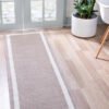 Unique Loom Taupe 2 ft. 2 in. x 6 ft. Decatur Border Runner Rug
