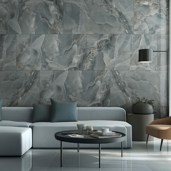 Ke dal Tempesta 24 in. x 48 in. Polished Porcelain Onyx Look Floor and Wall Tile (16qft)